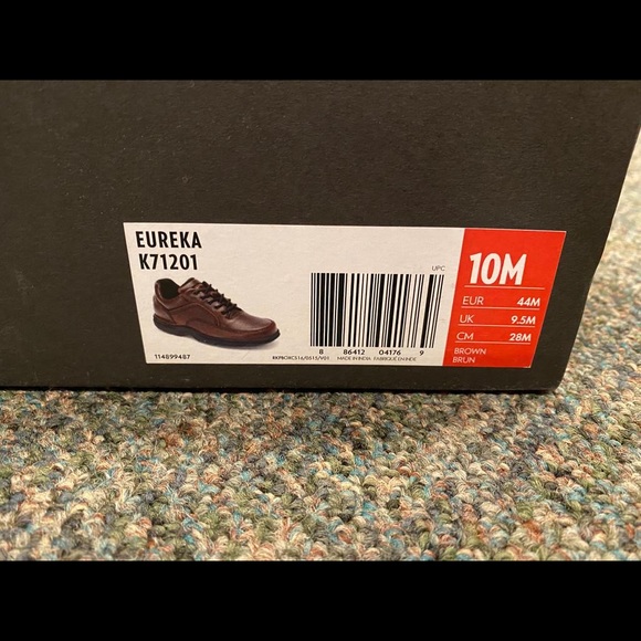 ππ Rockport | Men's Brown Eureka Loafers Size 10. New in Box. - Picture 2 of 5